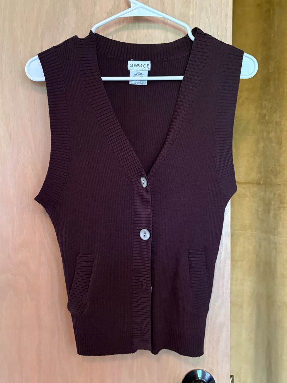 Women's Sleeveless Button-Front Sweater Vest